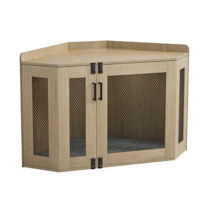 Dog Crate Furniture With Thick Cushion & Double Doors For Small To Large Dogs