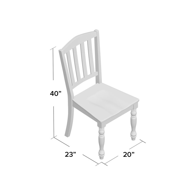 Chaise d'appoint à dossier à lattes Laureus blanc / brun foncé Laureus
