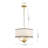 Americana-Style 3-Light Trimmed Linen Drum Pendant