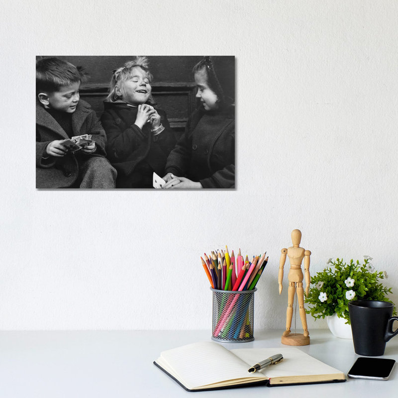 Card Players (NYC, 1955) by Ruth Orkin - Print on Canvas, 20.32 cm H x 30.48 cm W, Wrapped Canvas