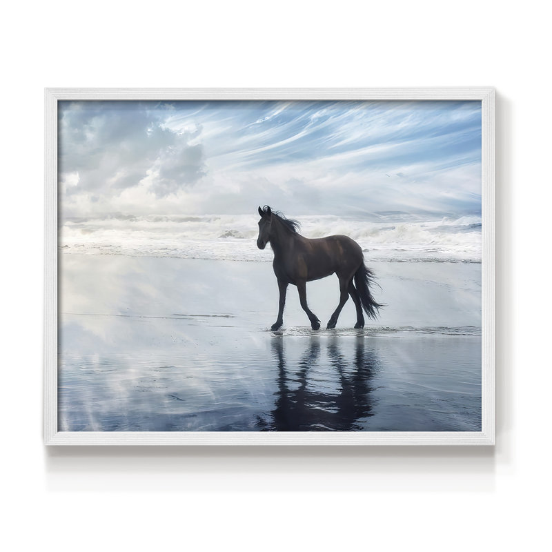 Horse Motion VI - Reproduction encadrée - réarmable, H 16 po x l 20 po, Blanc