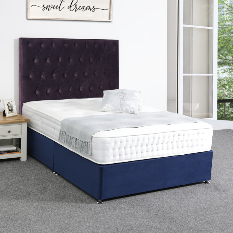 Upholstered Panel Headboard, Double (4'6'), Plum, Velvet