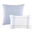 Housse de couette en coton double / grand - 5 pièces de style moderne avec fermeture à boutons et couvre-oreillers décoratifs à motif de rayures colorées et tissées