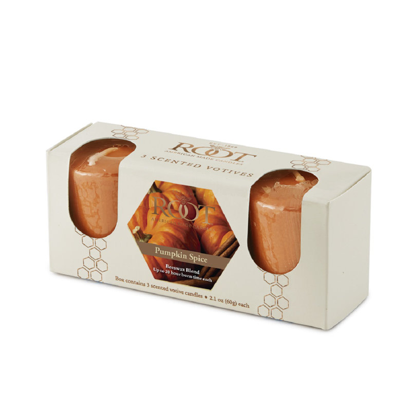 Bougie votive citrouille parfumée aux épices