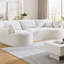 Canapé modulaire incurvé de style chenille de 124,5 po avec 3 coussins de dossier et 4 coussins décoratifs, canapé de salon compressé sans assemblage-890564455