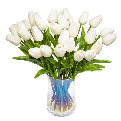 Artificial Tulip Flowers Fake Flower Bouquet for Wedding Party Home Decor (Set of 25)