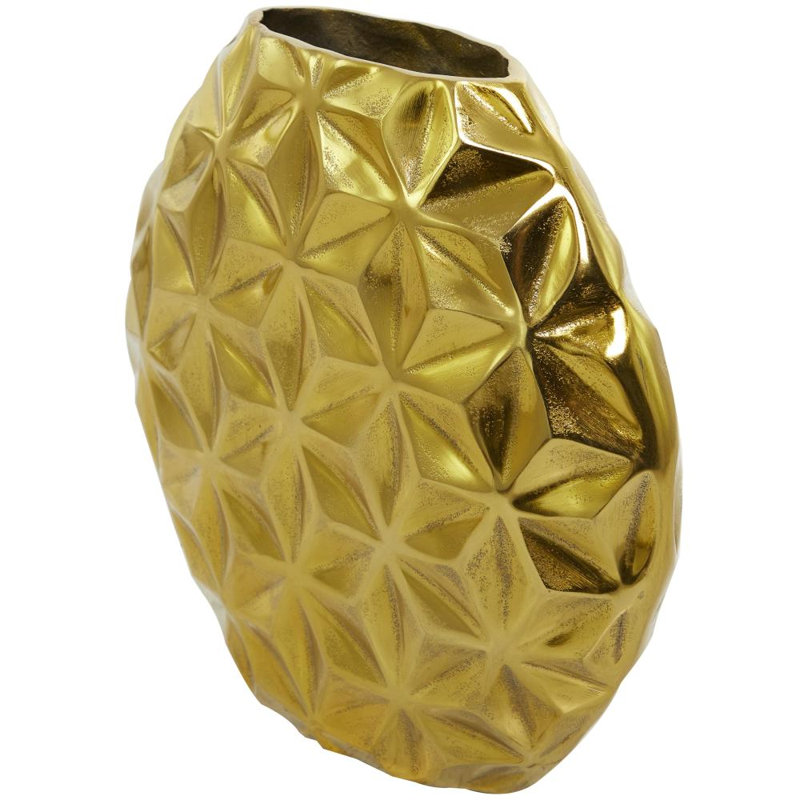 Vase en aluminium, H 12,9 po x l 13,85 po x P 4,55 po, Or
