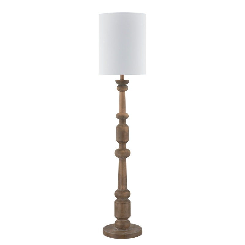 Greenhorn 68" Floor Lamp with Fabric Shade, Brown