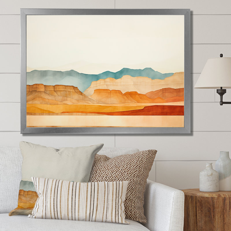 Bold Canyon View - Décoration murale Canyon, H 16 po x l 32 po x P 1 po, Cadre simple argenté