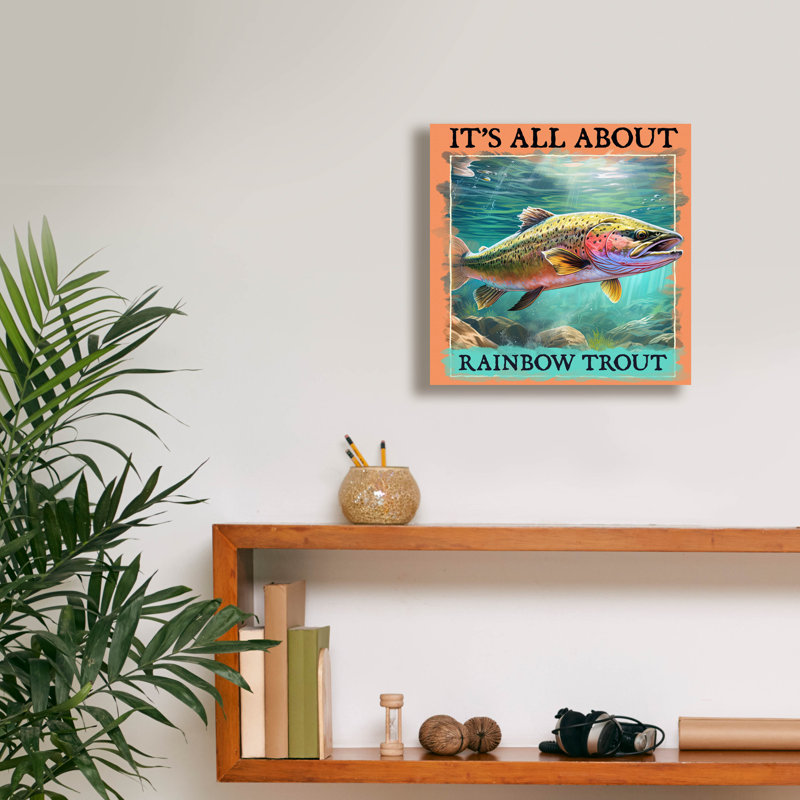 «Rainbow Trout» par Jim Baldwin, art mural sur toile, 12 po x 12 po