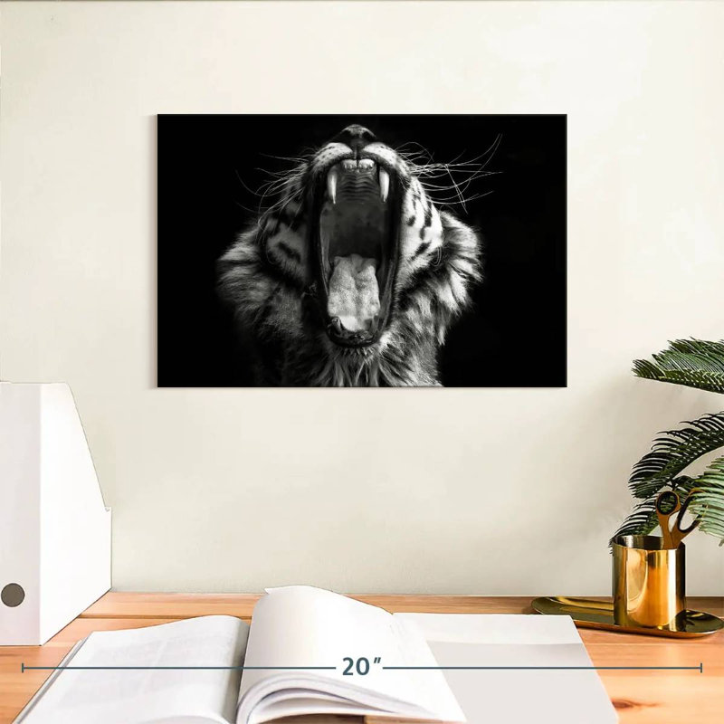 Yawning Tiger, 8" H x 12" W