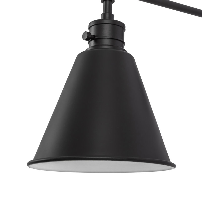 Aleithia Steel Swing Arm Sconce, Matte Black, Black