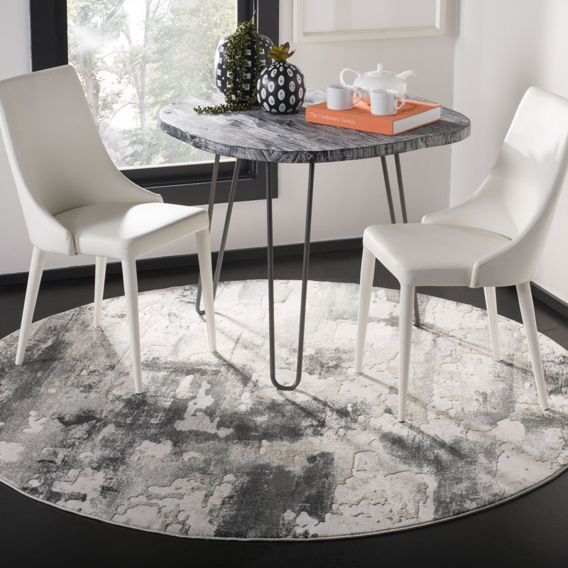 Ellar Vogue Performance Abstract Rug, Round 6'7"