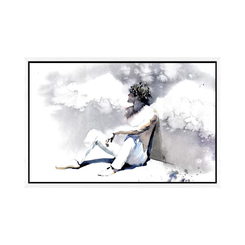 Personal Angel by Marina Ignatova - Painting on Canvas, White Framed, 101.6cm H x 152.4cm W x 3.81cm D