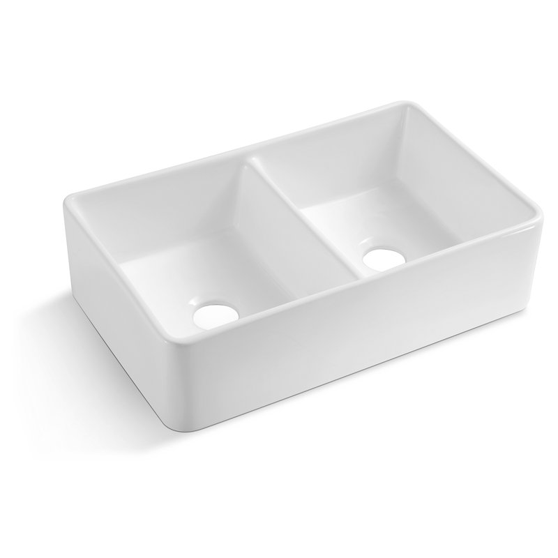 Évier de cuisine à double cuve 32 po x l 20 po avec crépine