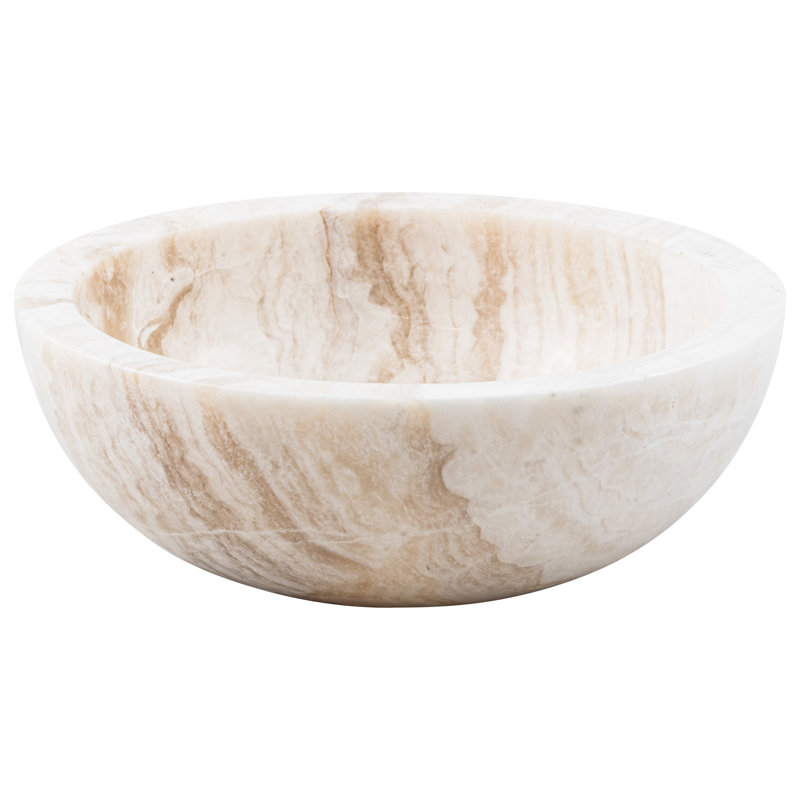 Belfry Bathroom Bailee 520mm L x 520mm W Brown Stone Circular Sink