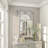 Karlstad Cream Wood Vintage Scrolled Window Pane Room Wall Mirror with Arched Top and Columns 52" x 37"