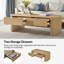 Table basse en bois massif cannelé avec rangement Kaybri Filipo-118565606