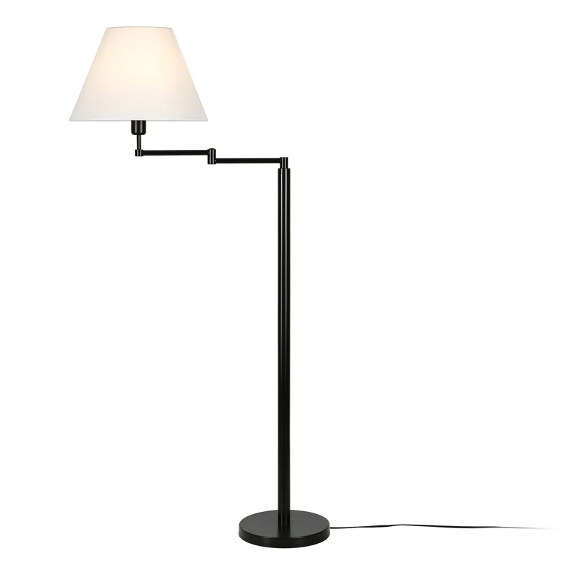 Lakwan 62'' Swing Arm Floor Lamp, Black