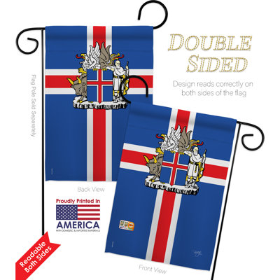Ensemble drapeau 2 côtés 1 pi 7 po x 1 pi 1 po de polyester islande