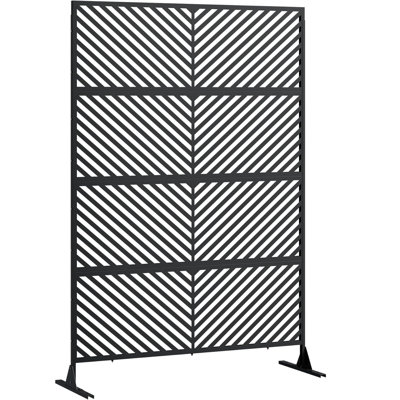 72" H×40" W Metal Outdoor Privacy Screen, Freestanding Outdoor Privacy Screens And Panels For Patio Lawn Deck, Outdoor Privacy Panels Decorative Priva by Fashionwu