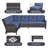 6-Piece Outdoor PE Rattan Sectional Seating Group With Cushions-111700404-111700402