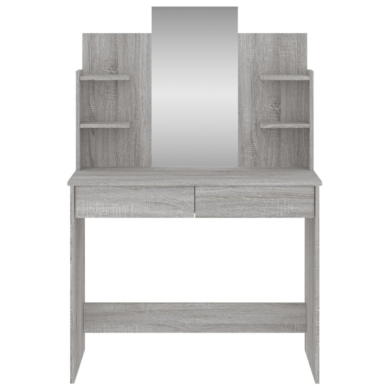 Milad Dressing Table with Mirror, Grey Sonoma