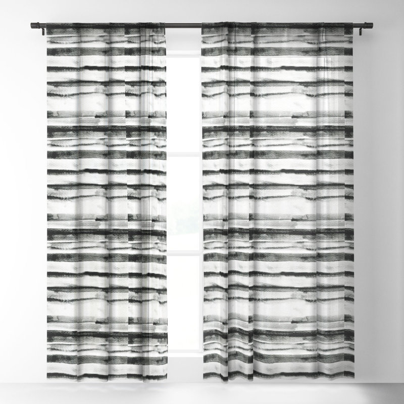 Panneau de rideau transparent Cayen Casablanca Earth Lines 1pc, 50 po x 84 po