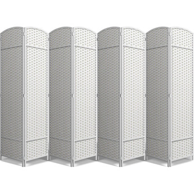 Sorbus Panel Folding Room Divider Double Hinged, 8 Panels, White
