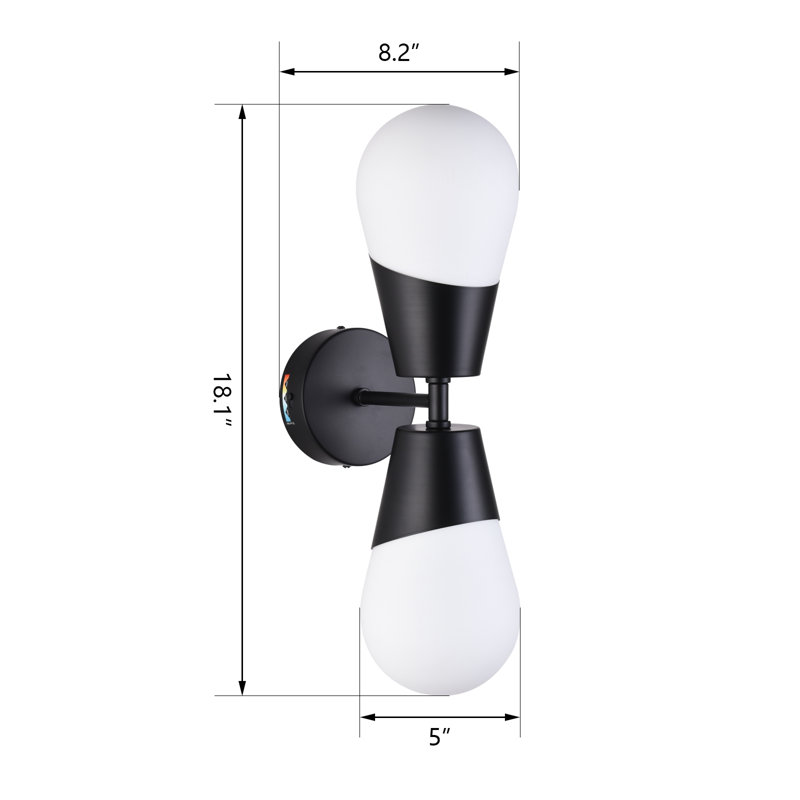 Matte Black Dimmable Double-Headed LED Bath Vanity Sconce