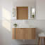 Meuble-lavabo flottant mural 30 po avec lavabo rond en verre transparent et tiroir-926235725