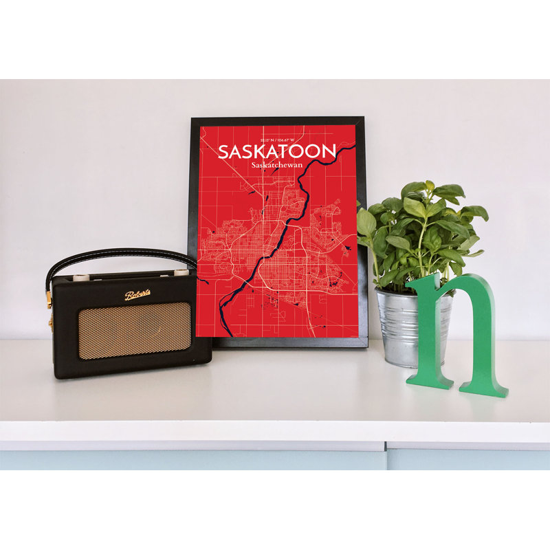 Saskatoon City Map - No Frame Print, 43.2cm H x 27.9cm W
