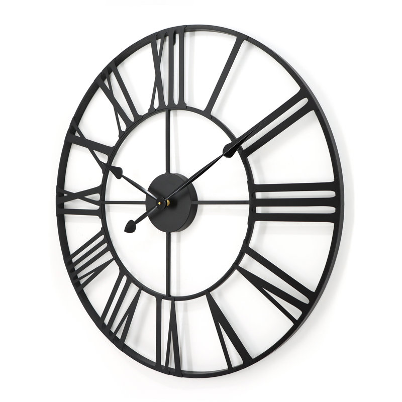 Baskin Metal Wall Clock, Black, 80cm H x 80cm W