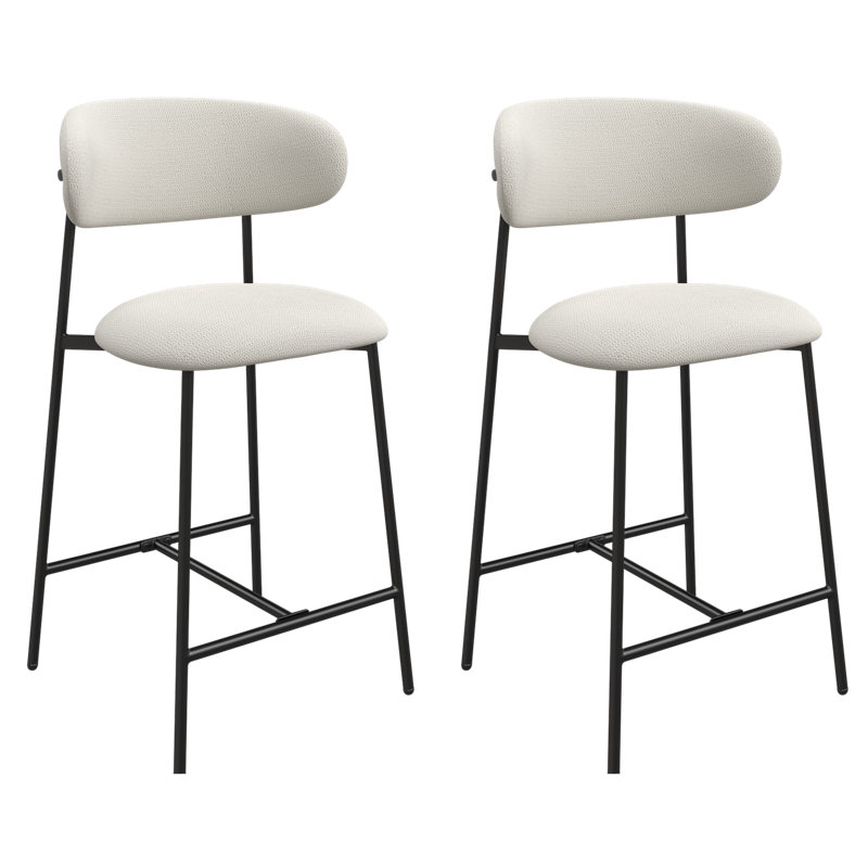 Luna Fabric Counter Bar Stool, Ivory