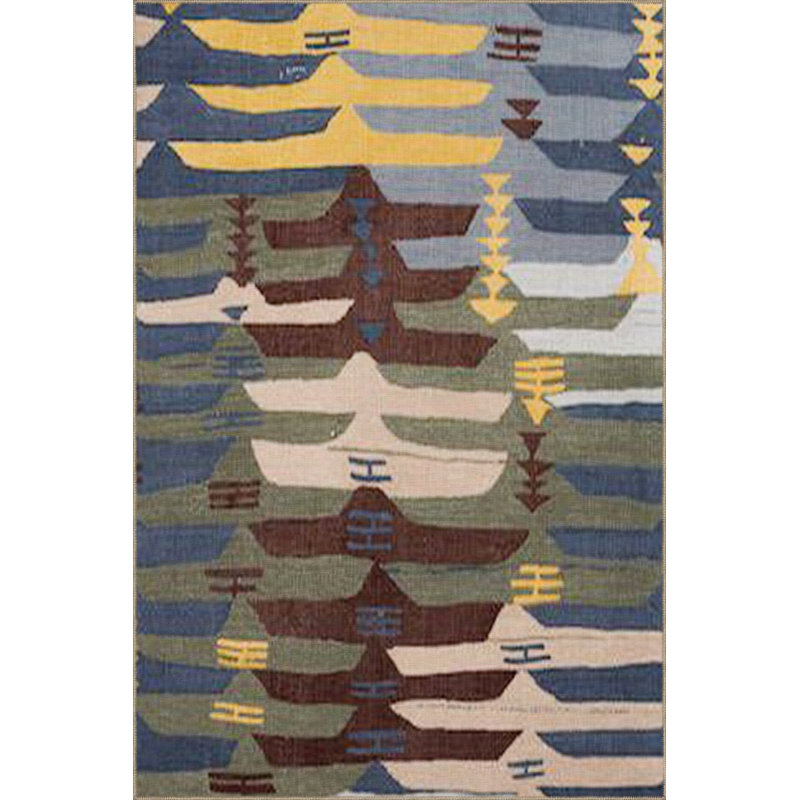 Tapis bleu lavable décoratif bleu pastel, Sous-tapis rectangulaire 2 pi 6 po x 4 pi 11 po