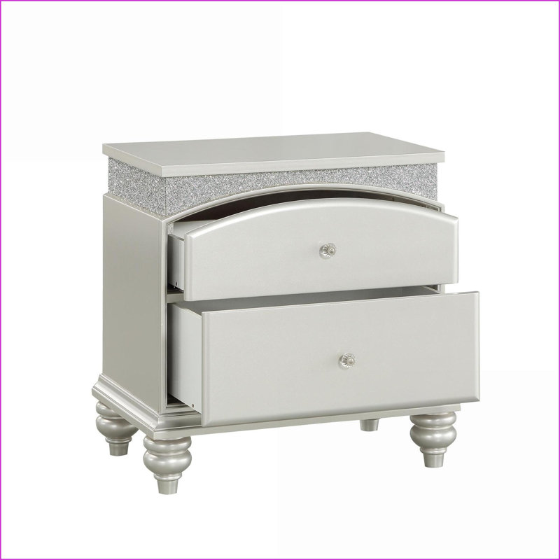 Table de chevet 2 tiroirs Platinum