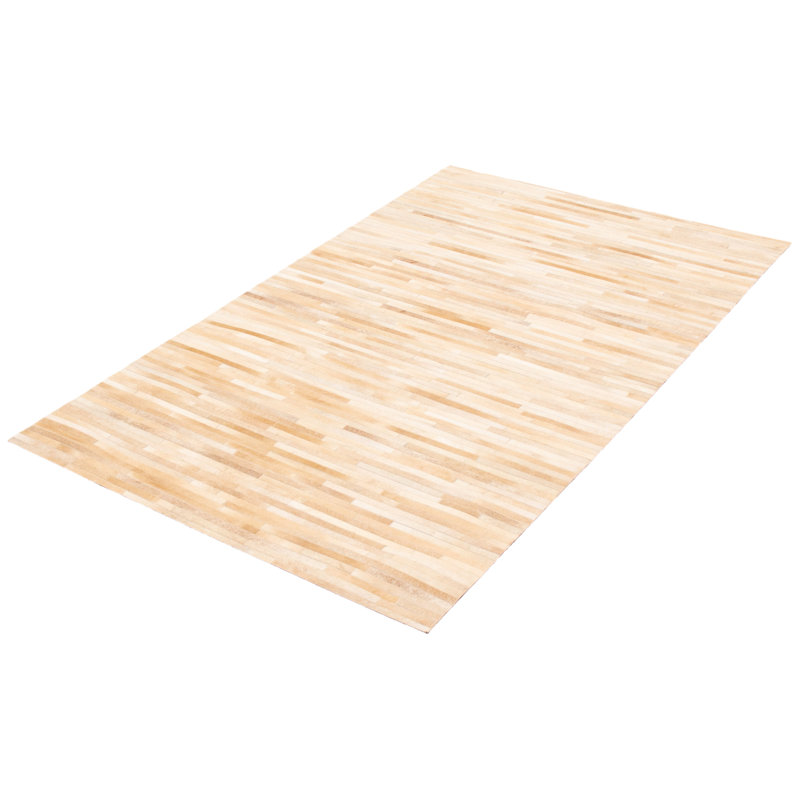 Tapis ivoire en peau de vache Samar