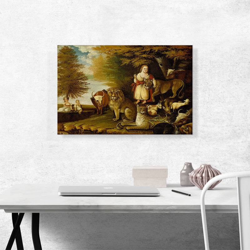 «Peaceable Kingdom 1830» par Edward Hicks, reproduction d'art sur toile tendue, H 18 po x l 26 po x P 0,75 po