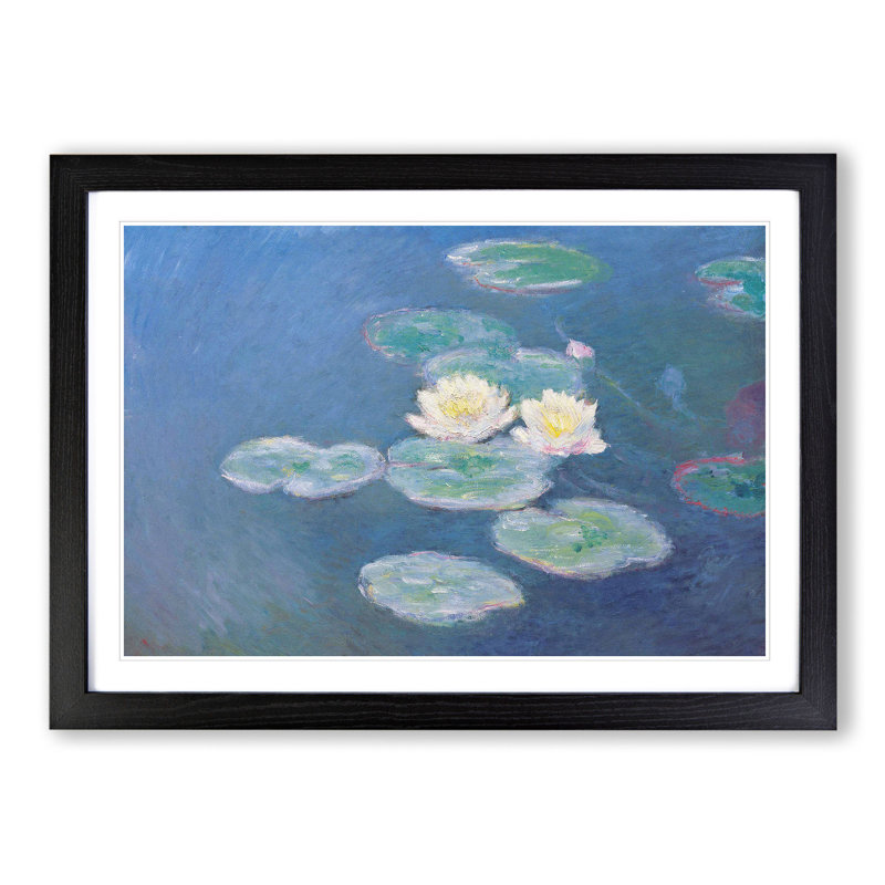 Water Lilies Lily Pond Vol.3 by Claude Monet - Picture Frame Painting, Black, 27cm H x 36cm W x 2cm D