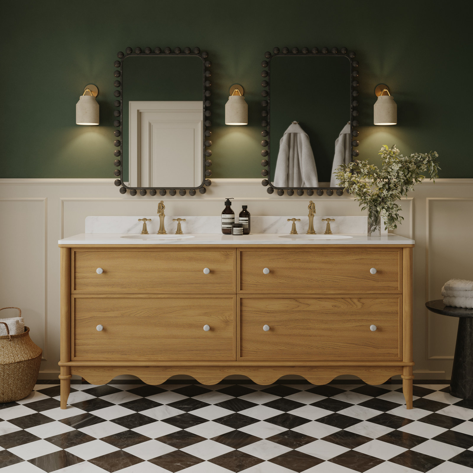 Juliette Bathroom Vanity, Enhanced Natural Oak, 72"