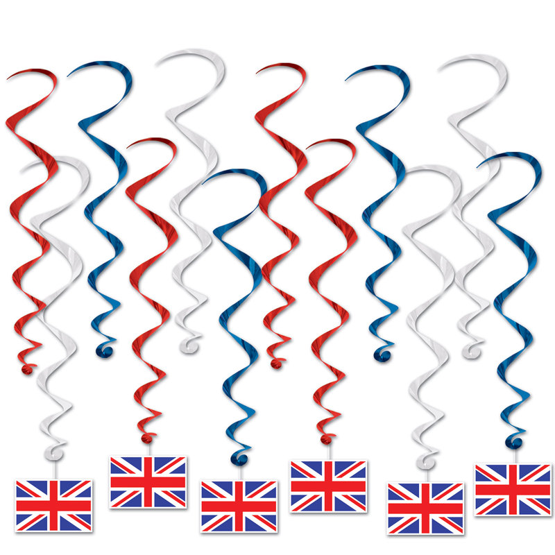 British Flag Whirls - Pack of 6