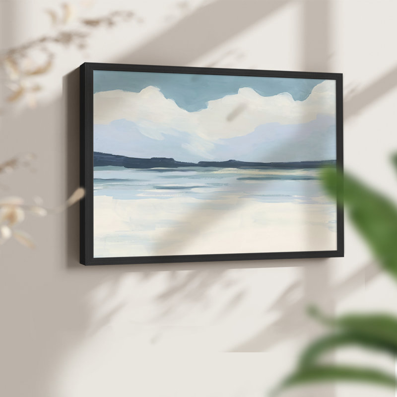 Cream Coastline I -Framed Print - Restickable, H 8 po x l 10 po, Noir, noir, noir, noir