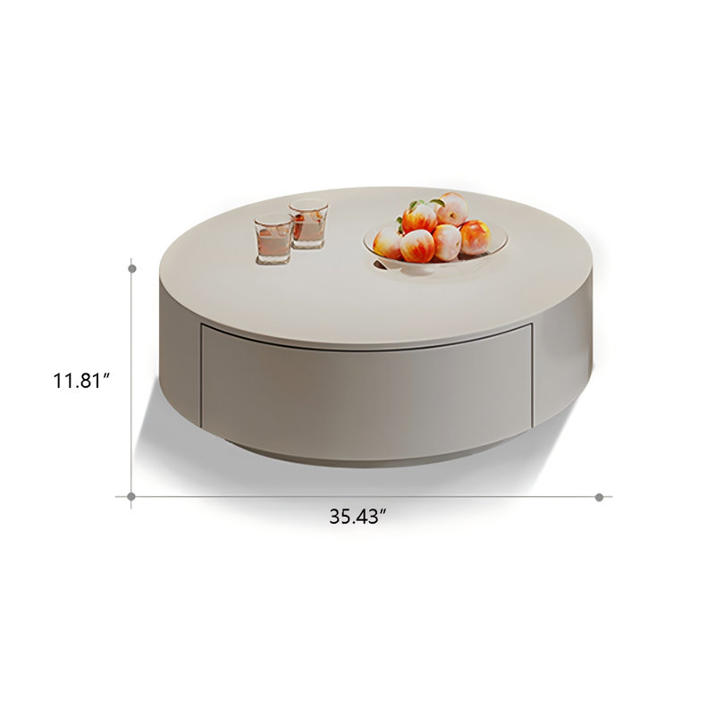 35.43"Simple Cream Style Round Tea Table