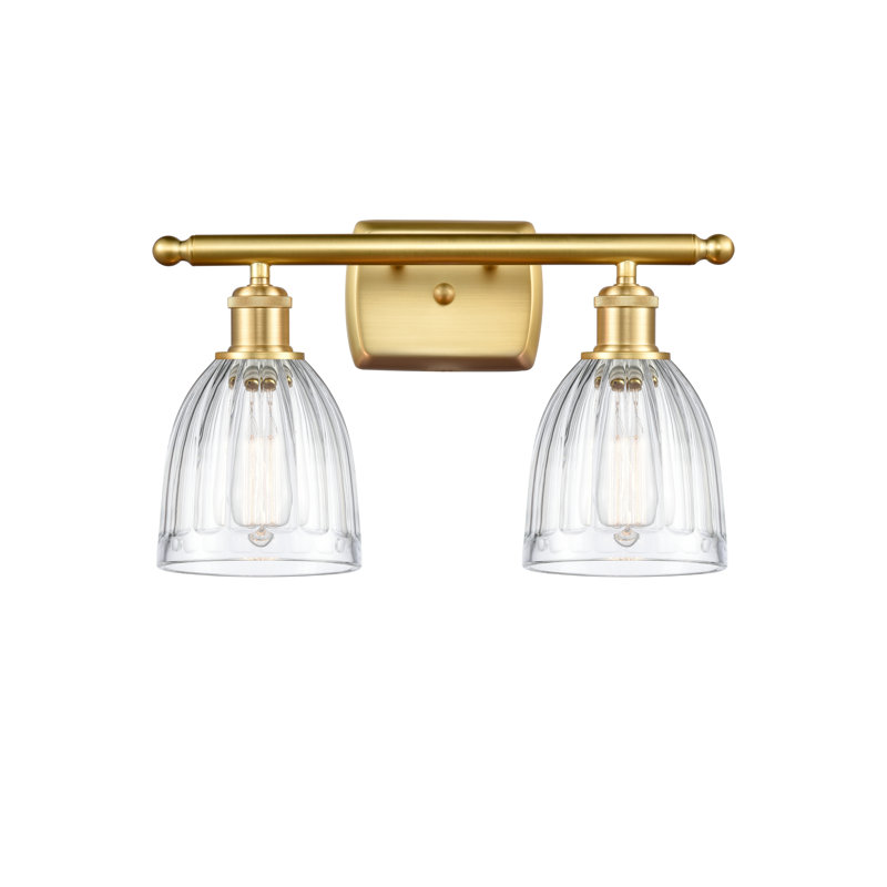 Éclairage pour salle de bain 2 lumières Whitten, Transparent, Ampoule DEL 6 watts Vinage, Or satiné
