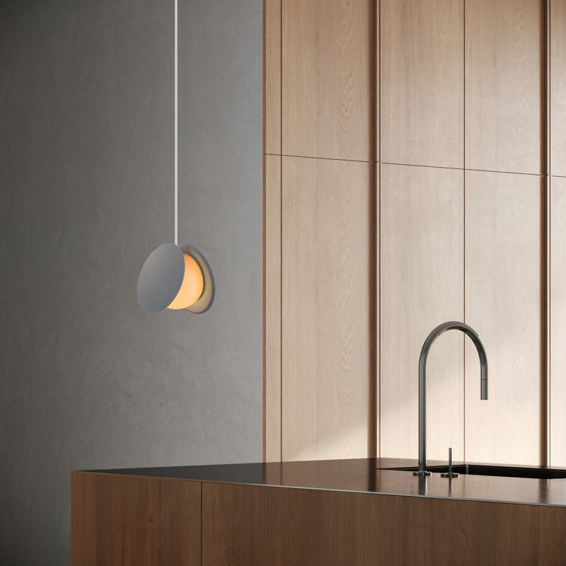 Pendulum Pendant Light, Sedona, White, 14" H x 9.69" W x 8.03" D