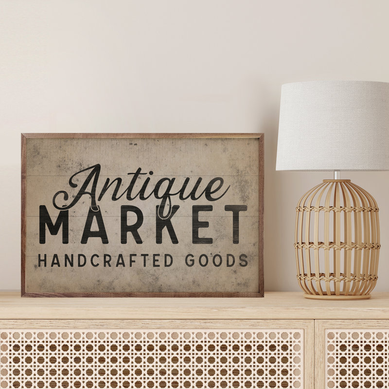 Marché antique de produits artisanaux noirs, L 36 po x H 24 po, Brun clair