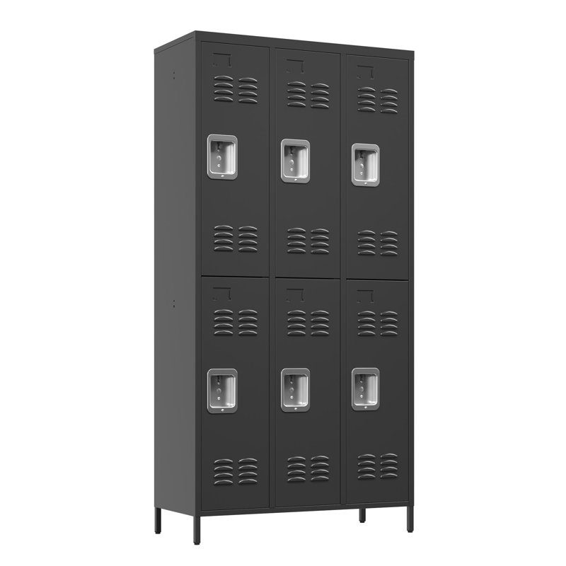 Metal 2 - Tier 90cm School Locker with Handle, Black
