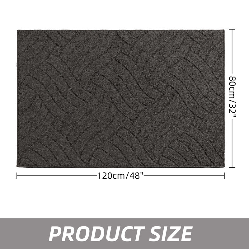 Paillasson intérieur antidérapant lavable à la machine, Gris anthracite, l 32 po x L 48 po