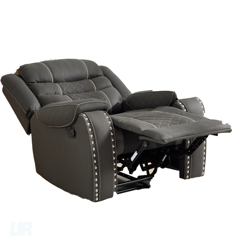 Fauteuil inclinable 1 place avec tissu technique, inclinaison manuelle, accoudoirs et dossier confortables, idéal pour la détente dans le salon