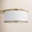 Silk Screen White Inside Clear Outside Glass Diffuser And White Linen Fabric Shade Flush Mount-112699480